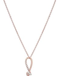 1/6 Cttw Diamond Knot Pendant in 14K White And Rose Gold With Chain - 14k White And Rose Gold
