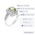1 Cttw 7MM Green Amethyst Ring .925 Sterling Silver With Rhodium Cushion Cut