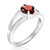 1 cttw Garnet Ring in .925 Sterling Silver with Rhodium Plating Solitaire Heart - Sterling Silver