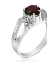 1 cttw Heart Shape Garnet Ring In .925 Sterling Silver With Rhodium Plating - Sterling Silver
