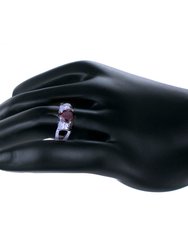 1 cttw Heart Shape Garnet Ring In .925 Sterling Silver With Rhodium Plating