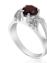 1 cttw Heart Shape Garnet Ring In .925 Sterling Silver With Rhodium Plating