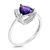 1 Cttw Purple Amethyst Ring .925 Sterling Silver With Rhodium Triangle 7 mm - Width: 12 mm - Silver