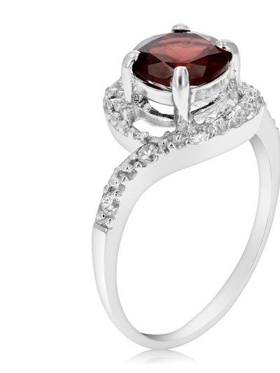 Vir Jewels 1.05 Cttw Round Halo Style Garnet Ring .925 Sterling Silver With Rhodium 7 MM product