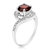 1.05 Cttw Round Halo Style Garnet Ring .925 Sterling Silver With Rhodium 7 MM - Silver