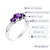 1.20 Cttw 3 Stone Purple Amethyst Ring In .925 Sterling Silver Oval And Round