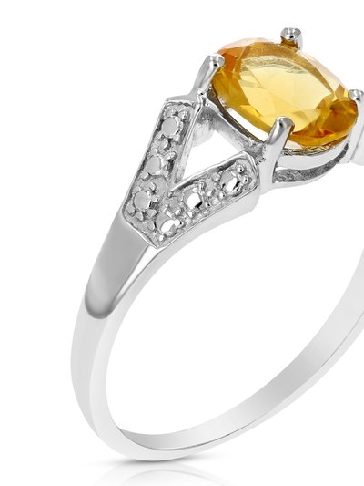 Vir Jewels 1.20 Cttw Citrine Ring .925 Sterling Silver With Rhodium Oval Shape 8x6 MM product