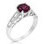 1.20 Cttw Garnet Ring .925 Sterling Silver With Rhodium Plating Round Shape 7 MM - Silver