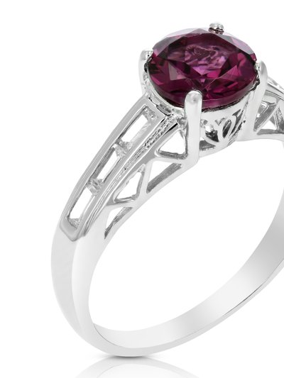 Vir Jewels 1.20 Cttw Garnet Ring .925 Sterling Silver With Rhodium Plating Round Shape 7 MM product