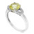 1.20 Cttw Lemon Quartz Ring .925 Sterling Silver With Rhodium Round Shape 7x5 MM