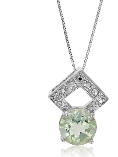 Vir Jewels 1.20 Cttw Pendant Necklace, Green Amethyst Pendant Necklace 18" Chain, Prong Setting - L 0.50" x W 0.40" product