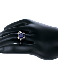 1.20 cttw Purple Amethyst Ring Solitaire Oval .925 Sterling Silver 9 x 7 MM