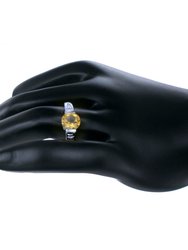1.30 Cttw Citrine Ring In .925 Sterling Silver With Rhodium Plating Round Shape