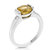 1.30 Cttw Citrine Ring In .925 Sterling Silver With Rhodium Plating Round Shape - Silver