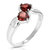 1.40 Cttw Garnet Ring In .925 Sterling Silver With Rhodium Plating Heart Shape - Silver
