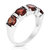 1.50 Cttw Garnet Ring .925 Sterling Silver With Rhodium Plating Round Shape 5 mm - Silver