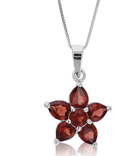 Vir Jewels 1.60 Cttw Pendant Necklace, Garnet Pear Shape Pendant Necklace For Women In .925 Sterling Silver With Rhodium, 18" Chain, Prong Setting product