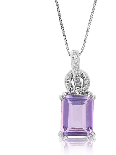 Vir Jewels 1.60 Cttw Pendant Necklace, Purple Amethyst Emerald Shape Pendant Necklace For Women In 18" Chain, Prong Setting product