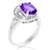 1.70 Cttw Purple Amethyst Ring .925 Sterling Silver Rhodium Halo Oval 9x7 MM - Silver