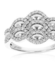 2/3 Cttw Diamond Engagement Ring For Women, Round Lab Grown Diamond Ring In 0.925 Sterling Silver, Prong Setting - Silver