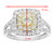 2 Cttw Diamond Wedding Engagement Ring Set 14K Two Tone Gold Bridal Set Cushion