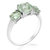 2.20 Cttw 3 Stone Green Amethyst Ring .925 Sterling Silver With Rhodium Round - Sterling Silver