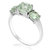 2.20 Cttw 3 Stone Green Amethyst Ring .925 Sterling Silver With Rhodium Round