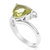 2.20 Cttw Lemon Quartz Ring .925 Sterling Silver Rhodium Trillion Shape 10 MM