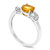 3/4 Cttw Citrine Ring .925 Sterling Silver With Rhodium Plating Round Shape 6 MM