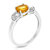 3/4 Cttw Citrine Ring .925 Sterling Silver With Rhodium Plating Round Shape 6 MM - Silver
