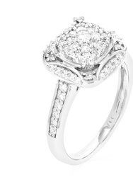 3/4 Cttw Diamond Engagement Ring For Women, Round Lab Grown Diamond Ring In 0.925 Sterling Silver, Prong Setting,  Width 12 MM