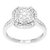 3/4 Cttw Diamond Engagement Ring For Women, Round Lab Grown Diamond Ring In 0.925 Sterling Silver, Prong Setting,  Width 12 MM - Silver