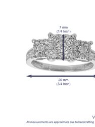 3/4 Cttw Diamond Engagement Ring For Women, Round Lab Grown Diamond Ring In 0.925 Sterling Silver, Prong Setting, Width 14 MM