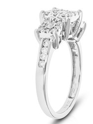 3/4 Cttw Diamond Engagement Ring For Women, Round Lab Grown Diamond Ring In 0.925 Sterling Silver, Prong Setting, Width 14 MM