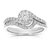 3/4 cttw Diamond Prong Set Wedding Engagement Ring Set 14K White Gold Bridal - Silver