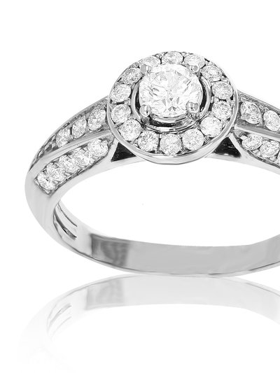 Vir Jewels 3/4 cttw Diamond Wedding Engagement Ring 14K White Gold Halo Prong Set Bridal product