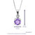 3/4 cttw Pendant Necklace, Purple Amethyst Pendant Necklace For Women In .925 Sterling Silver With Rhodium, 18 Inch Chain, Prong Setting