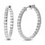 3 Cttw Diamond Hoop Earrings For Women, Round Lab Grown Diamond Earrings In .925 Sterling Silver, Prong Setting - 1" H x 1/10" W - Silver