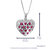 Heart Pendant Necklace, Red CZ Heart Pendant Necklace For Women In .925 Sterling Silver With 18" Chain