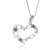 Pendant Necklace, Heart Shape Purple CZ Pendant Necklace For Women In .925 Sterling Silver With 18" Chain - Silver
