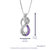 Pendant Necklace, Purple CZ Knot Pendant Necklace For Women In .925 Sterling Silver With 18" Chain