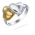 Two Hearts Fashion Ring In Yellow Gold Plated Over .925 Sterling Silver