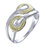 Two Row Fashion Ring With Design In Yellow Gold Plated Over .925 Sterling Silver