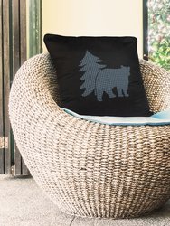 Bear Square/Oblong Pillow - Soft & Comfortable Bear Pine Tree Patchwork Décor Pillow 220 GSM Cotton Throw Pillow for Couch, Bed and Indoor/Outdoor - Black