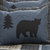 Bear Square Rustic Cabin Bedding, Outdoor Log Themed Quilt Set, Premium Fabric,1 Quilt and 2 Shams for Bedroom, Wildlife Pattern Plaid Bears Quilts