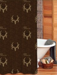 Bone Collector Shower Curtain Brown 72" x 72" Inch, Premium Quality Fabric, Skull Shower Curtain For The Bathroom, Stalls, and Bathtubs, Easy Care - Brown