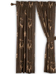 Brown Rod Pocket Curtain, Skull Design 42" x 87'' Inches, Perfect Rustic Drapes For Bedroom, Kitchen, Living Room & Farmhouse Décor