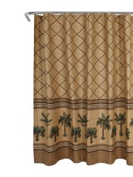 Kona Tropical Shower Curtain for Bathroom, 72" x 72" Inches Water Resistant Curtains for Bathroom, Stalls and Bathtubs, Brown