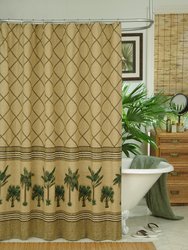 Kona Tropical Shower Curtain for Bathroom, 72" x 72" Inches Water Resistant Curtains for Bathroom, Stalls and Bathtubs, Brown - Brown