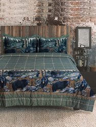 The Bears Comforter Set, 4-Piece Printed Bedding Comforters, Polycotton Fabric ,Comforter Set for Bedroom, Hunting & Outdoor